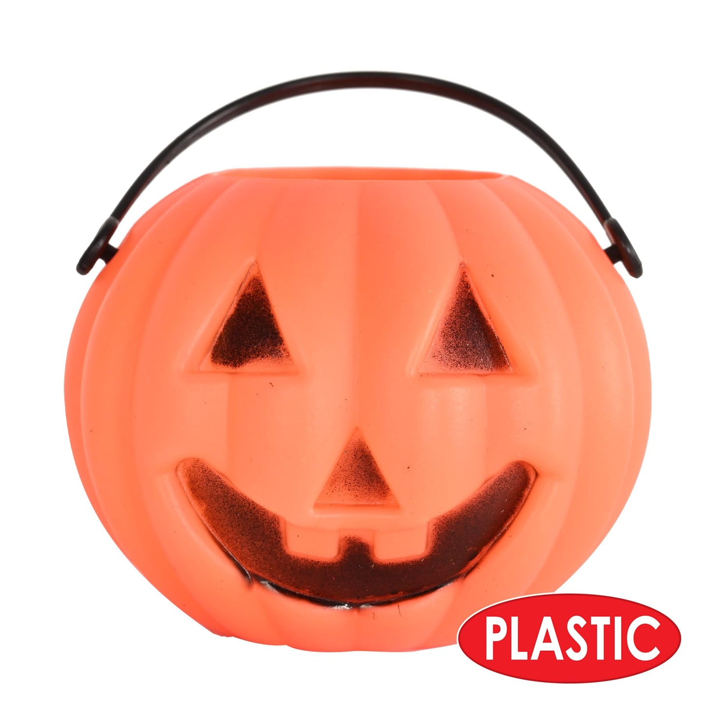Beistle 12 Piece 3" x 2.75" Plastic Miniature Jack-O-Lantern Buckets, Pumpkin Decorations for Halloween Party Supplies