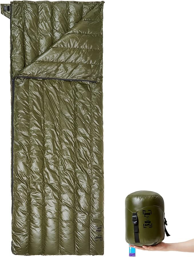 MT Ultralight Down Sleeping Bag 41-68 Degree F 400 Fill Power 3 Seasons - 1.5lbs Compact Portable Waterproof Camping Sleep...
