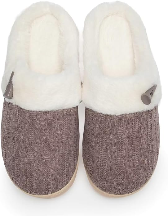 NineCiFun Women's Slip on Fuzzy Slippers Memory Foam House Slippers Outdoor Indoor Warm Plush Bedroom Shoes Scuff with Fau...