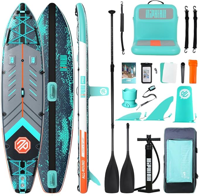 Niphean PRO (Extra Large) Inflatable Paddle Board, 11'6" Stand Up Paddle Board with Pressure Gauge, Inflatable Seat, Multi...