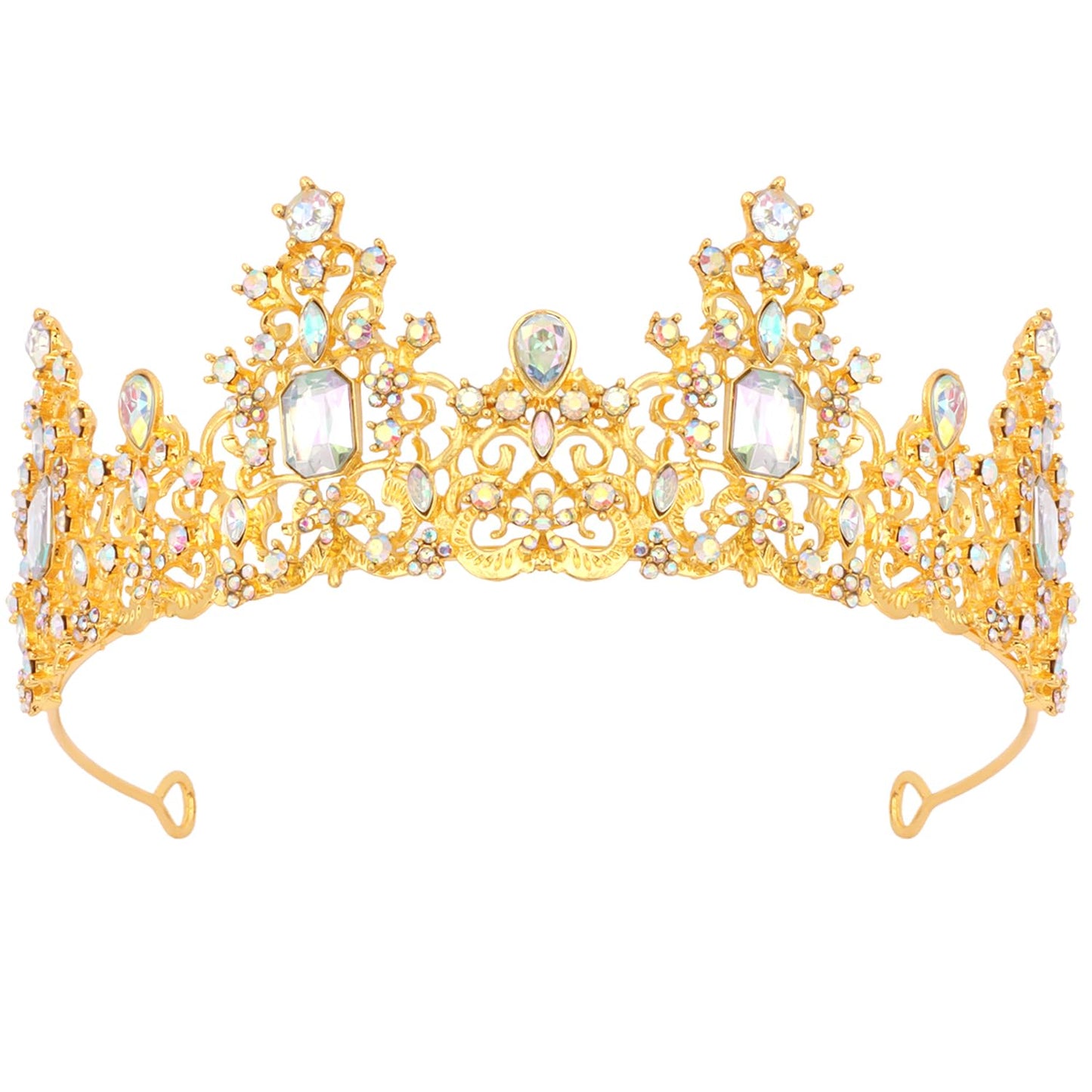 Didder Gold AB Rhinestone Princess Crown Birthday Tiara Prom Queen Tiaras and Crowns for Women and Girls Halloween Costume Headpiece Hair Accessories