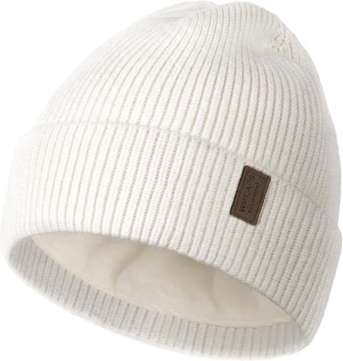 Wmcaps Winter Beanie for Men Women, Fleece Lined Beanie Soft Warm Knit Hat Ski Stocking Cuffed Cap