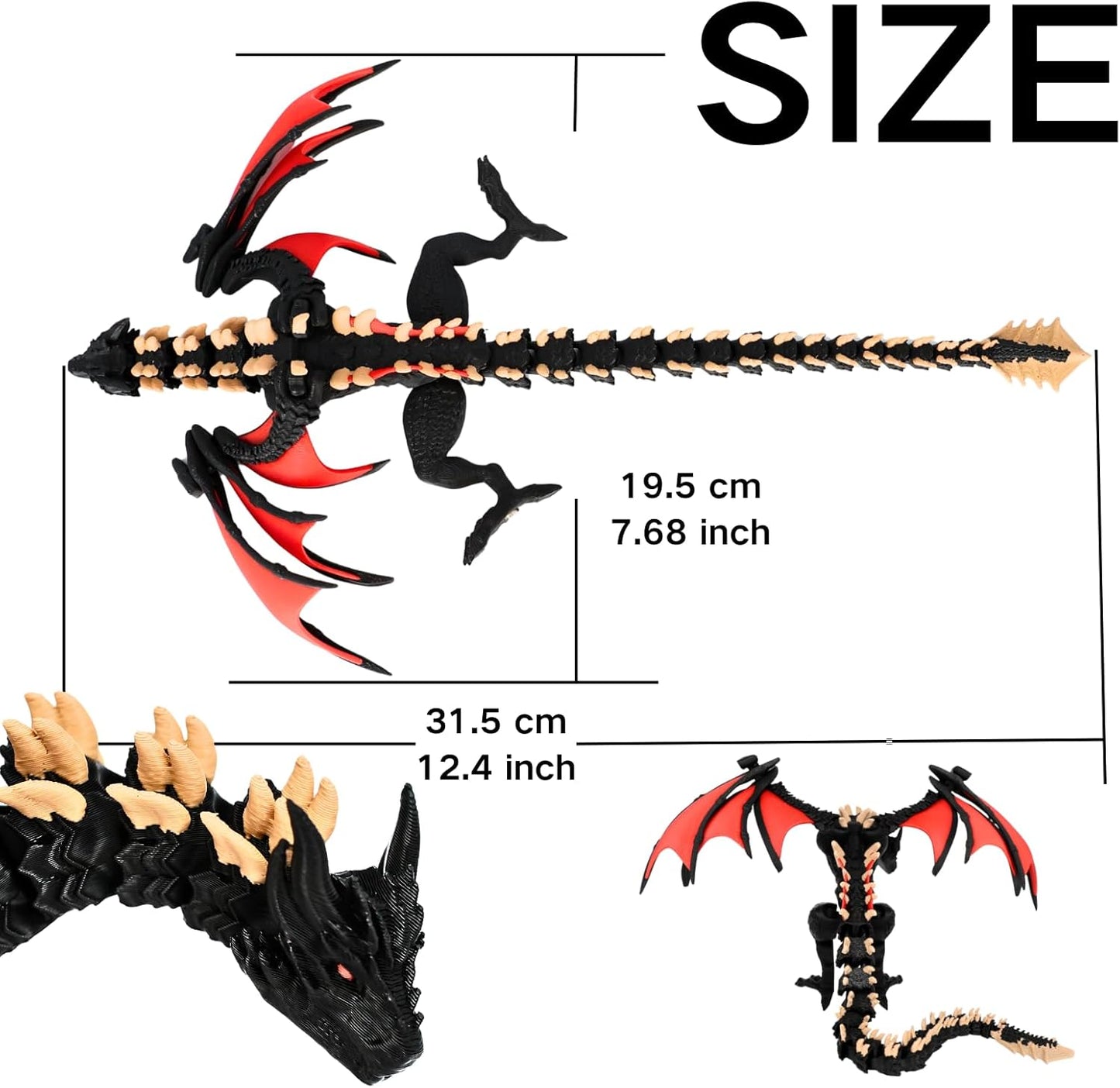 Wyvern Castle Dice Tower (with 5 polyhedral dice and a Dragon) for Table Games, D&D & RPG Games,Perfect Table Decoration and Party Surprise Gifts (Red Black)