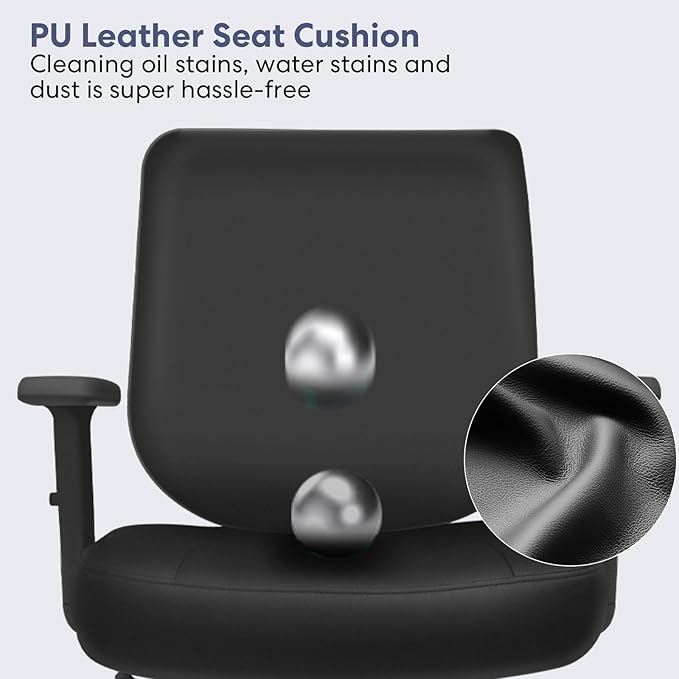 Schwake Office Chair Home Office Desk Chair with Adjustable Arms - Mid Back Computer Chairs for Adults - Swivel Task Chair Comfortable for Home Office