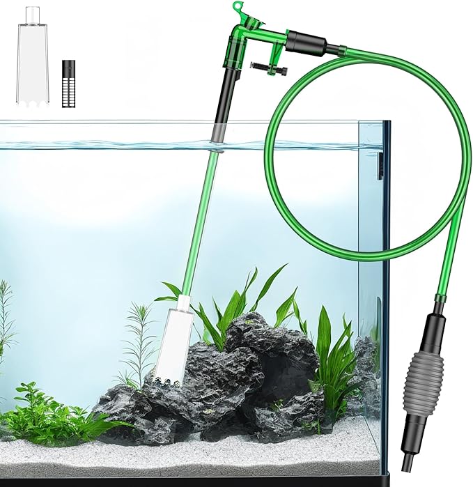 Pawfly Aquarium Water Changer Kit, Fish Tank Siphon Vacuum Cleaner with 6 Feet Long Hose and Extendable Tubing Manual Aqua...
