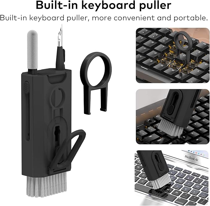 8 in 1 Electronic Cleaning kit - Keyboard Cleaner, Keyboard Cleaning Kit, Laptop Cleaner, Laptop Cleaning Kit, Electronic Cleaner Kit for Laptop/Phone(Give Away a Flannel Cloth) Black