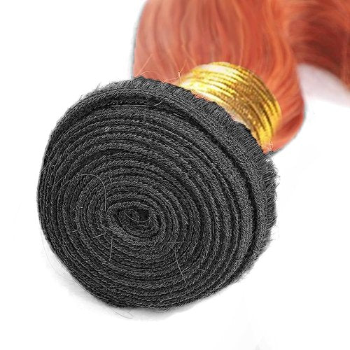 CnumGunm Ombre Orange Human Hair Bundles Ginger Body Wave 3 Bundles 22 24 26 inch 100% Unprocessed Virgin 1B/350 Human Hair Bundle