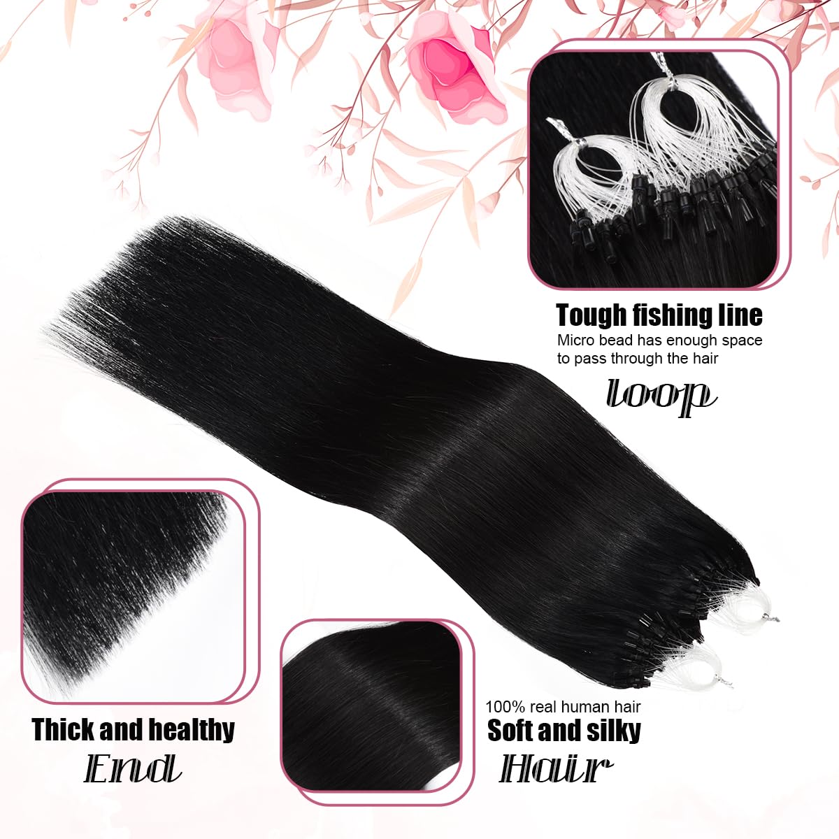 Kpvxxve Micro Link Hair Extensions Human Hair #8/18 Ash Brown with Blonde Ombre Short Hair 14 Inch Micro Loop Human Hair Extensi