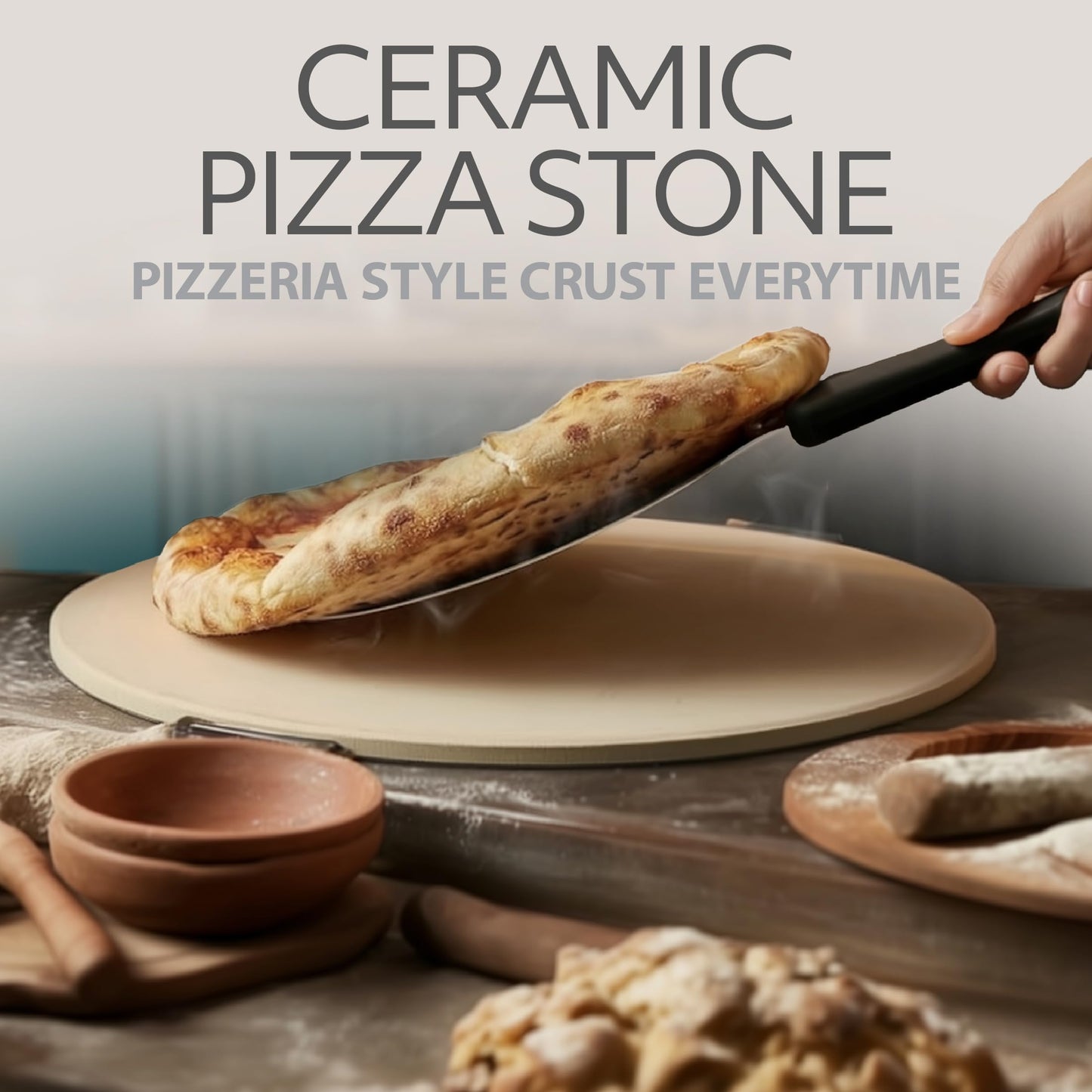 WILLOW Eco Series Electric Indoor Pizza Oven – 1800W, 5 Presets, Heats up to 750°F, Countertop Pizza Maker with 12" Ceramic Stone for Pizzeria-Style Crust, Scraper and Cutter Included Horno Para Pizza