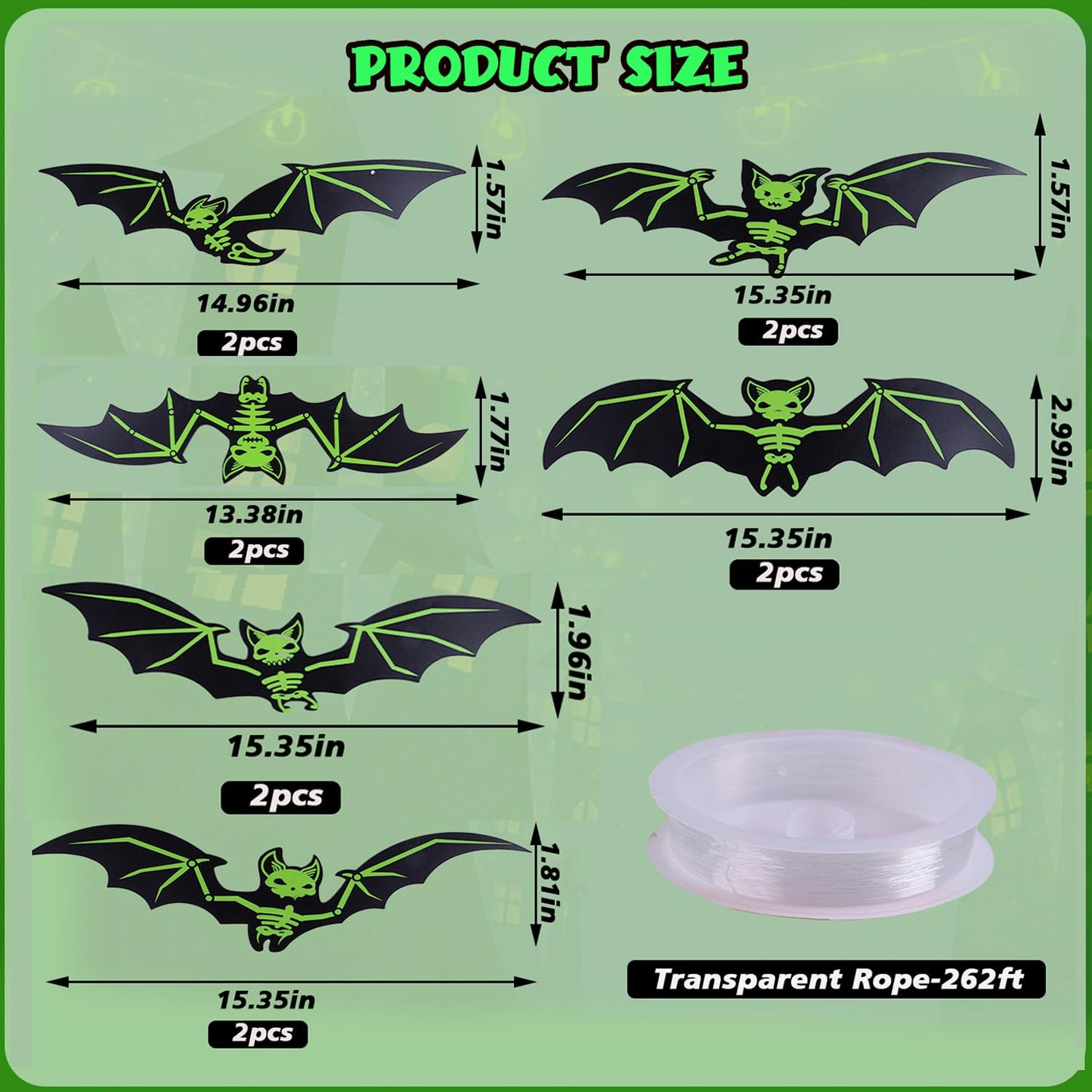 DIYASY 12 Pcs Hanging Bats Halloween Decor, Large Glow Bats Wall Decorations for Outside 3D Plastic Flying Bat Light up Bat House Decorative Decals for Home Outdoor Window