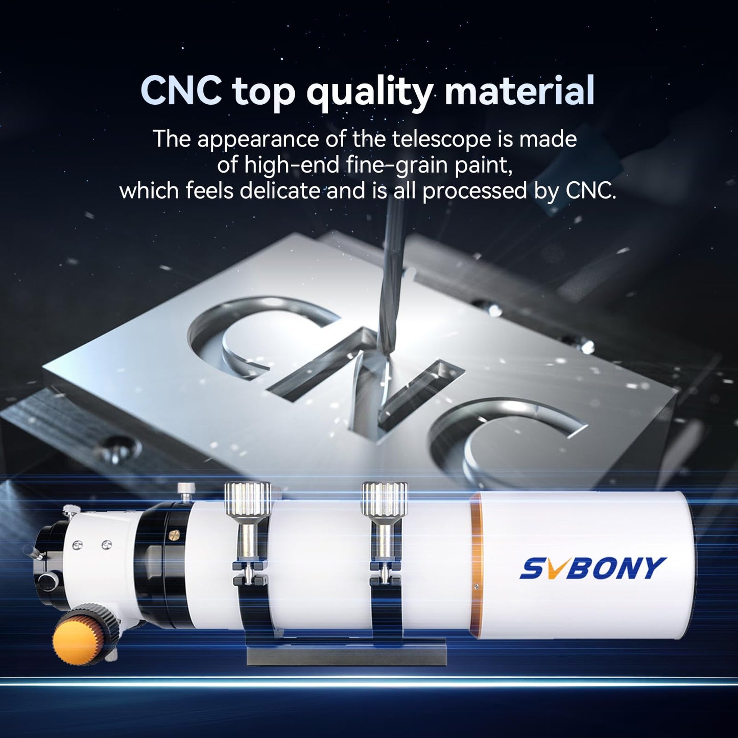 SVBONY SV503 Refractor Telescope, 80mm F7 Extra Low Dispersion Achromatic Refractor OTA, Dual-Speed Focuser, Telescope for Adults, for Astronomical Observation and Photography