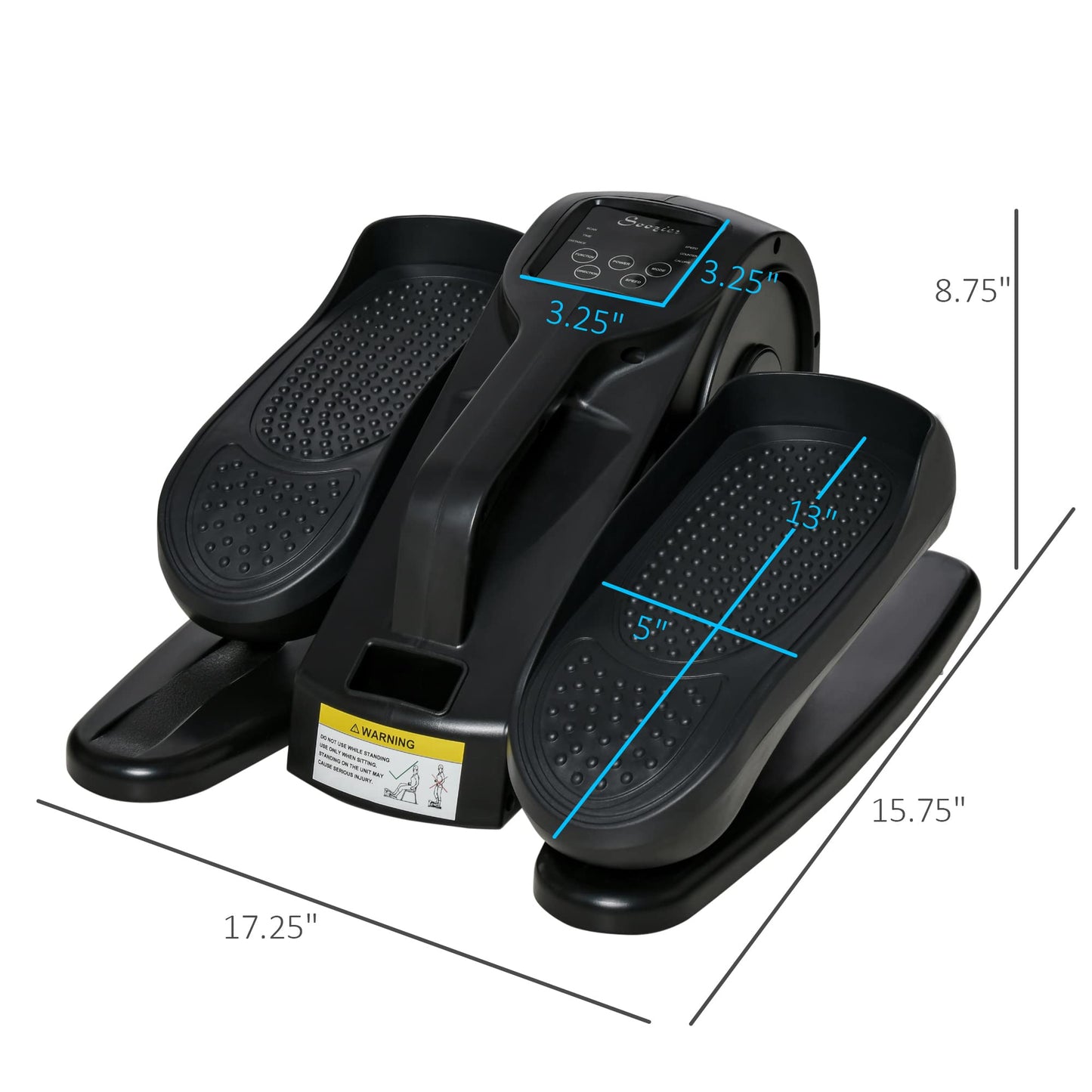 Soozier Under Desk Elliptical Exercise Machine, Mini Rehabilitation Bike, Powered Ellipse Leg Exerciser with Adjustable Speed, Remote & LCD Display for Home & Office