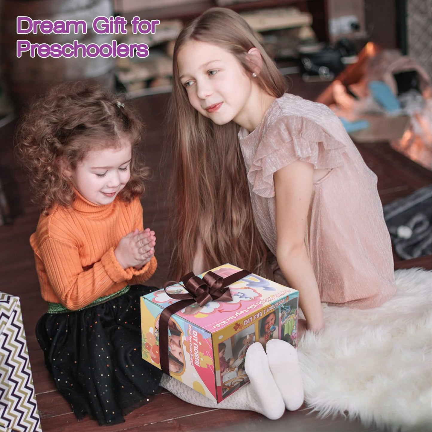 Fabric Flower Bouquets Toys, DIY Craft Kits Toys for Kids, Educational Arts & Crafts Toy, Build Your Own Flowers, DIY Creative Activity Christmas Birthday Gift for 4 5 6 7 8+ Year Old Toddler Girls