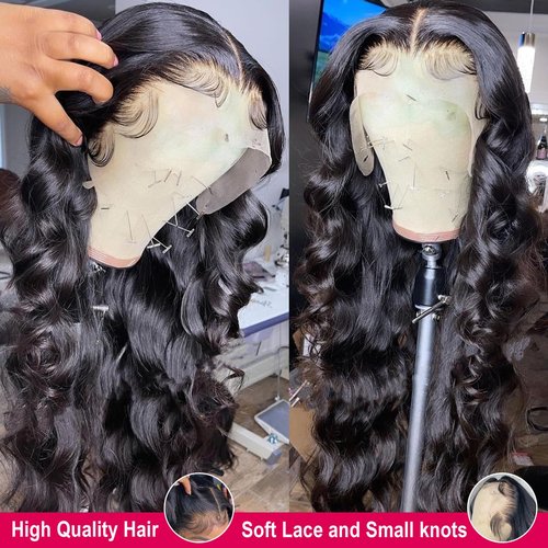 Nognut 13x6 Body Wave Lace Front Wigs Human Hair 200% Density Body Wave Lace Frontal Wigs Human Hair for Women Pre Plucked Glueless Wigs with Baby Hair 24 Inch