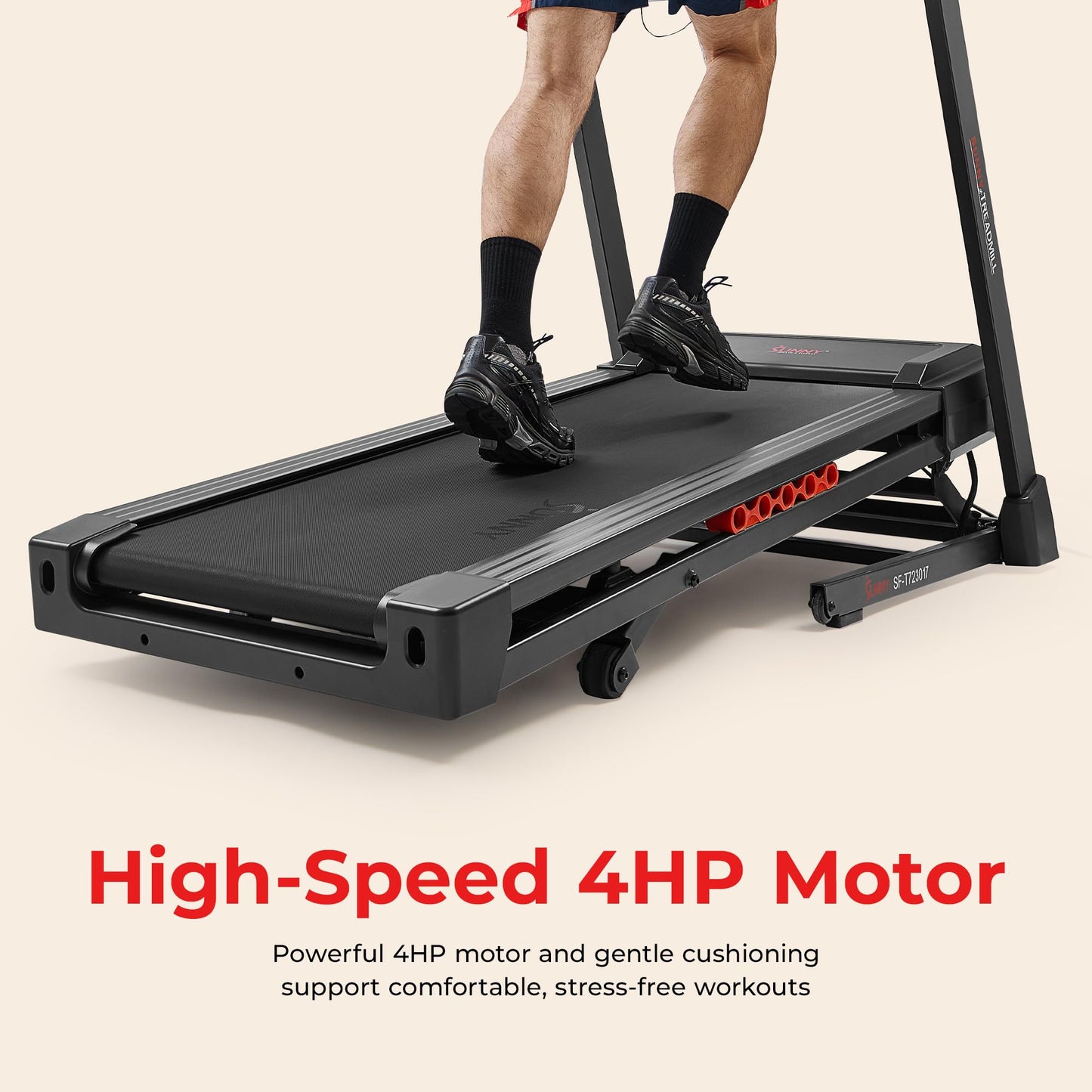 Sunny Health & Fitness Excel Smart Auto Incline/Decline for Home Use, 20” Wide Running and Walking Deck, Flex Shock Suspension with 300 LB Weight Capacity Bluetooth SunnyFit App - SF-T723017
