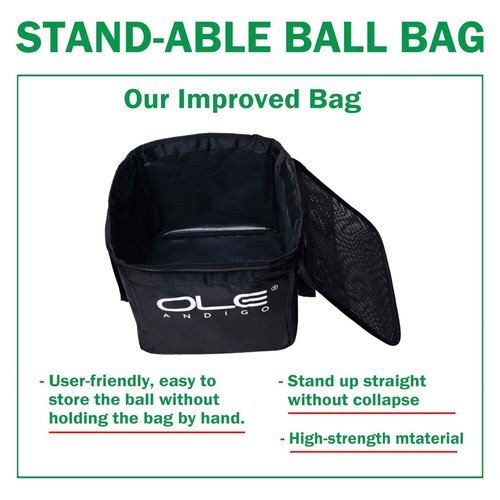 OLE ANDIGO Tennis Ball Hopper Ball Cart, Can Hold 165 Balls Tennis Basket, Foldable and Disassembled Comes Pickleball Hopper with Storage Bag,Suitable for Tennis/Pickleball/Baseball/Softball