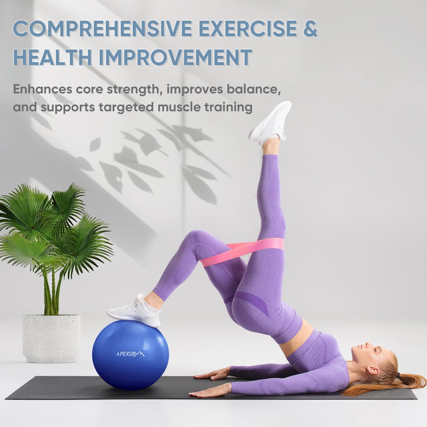 APEXUP Yoga Ball Exercise Ball, Heavy Duty Pilates Ball for Fitness, Balance, Core Workout, Physical Therapy (XXS (9") 23cm, Indigo)