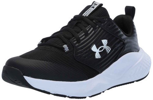 Under Armour Men's Charged Commit Trainer 4, (001) Black/White/White, 12, US