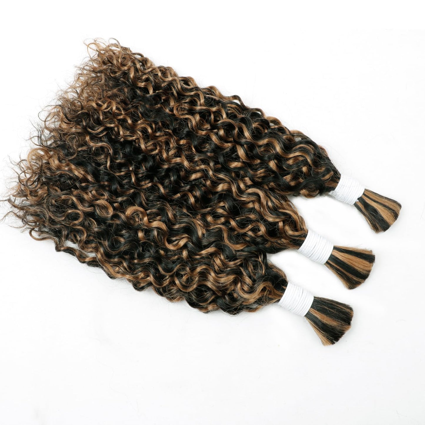 Liqusee Water Wave Curly 1B/30 Human Braiding Hair 100g One Bundle/Pack Bulk Human Hair No Weft Braiding Hair for Boho Braids (2