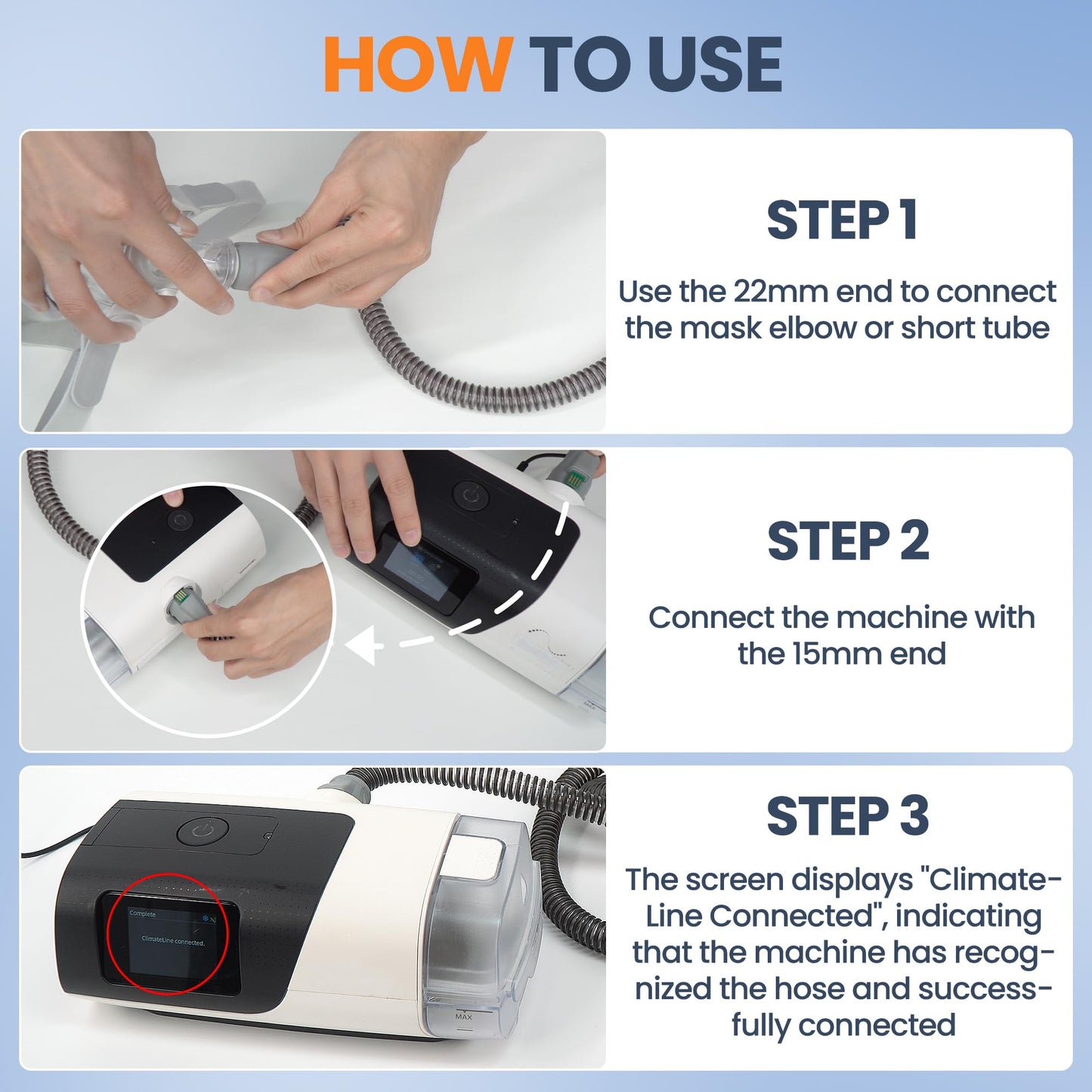 Improved Version Climate Line Air Hose Compatible with Airsense 11 and Aircurve 11 Only, Not for Airsense 10 - IDEAR Reusable 6.5 Foot Hose Replacement Great-Value CPAP Supplies