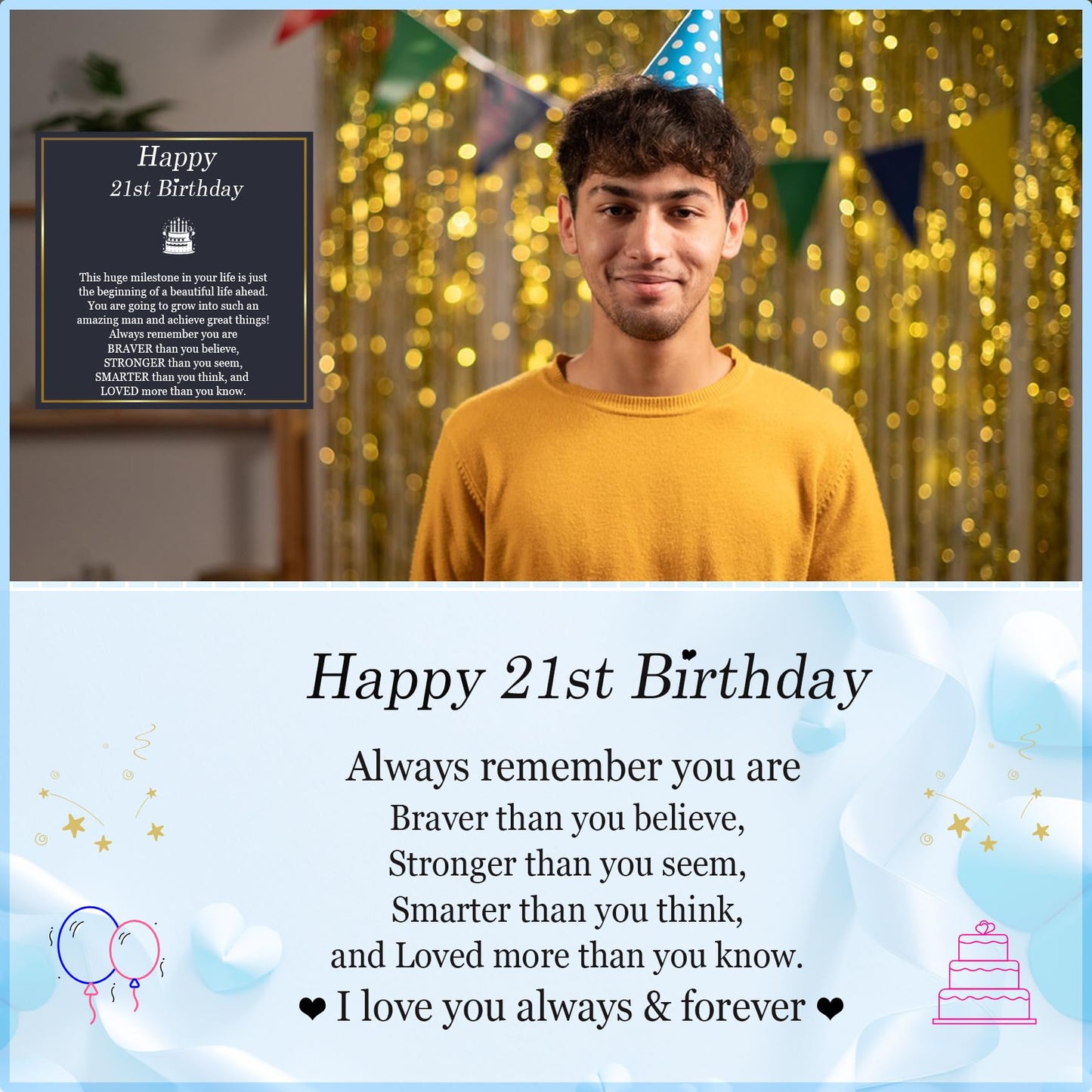 EPIRORA 21st Birthday Gifts for Men Boys, Stainless Steel Chain Silver Cross Necklace Jewelry, 21 Year Old Boy Birthday Gifts for Son Grandson Nephew Brother