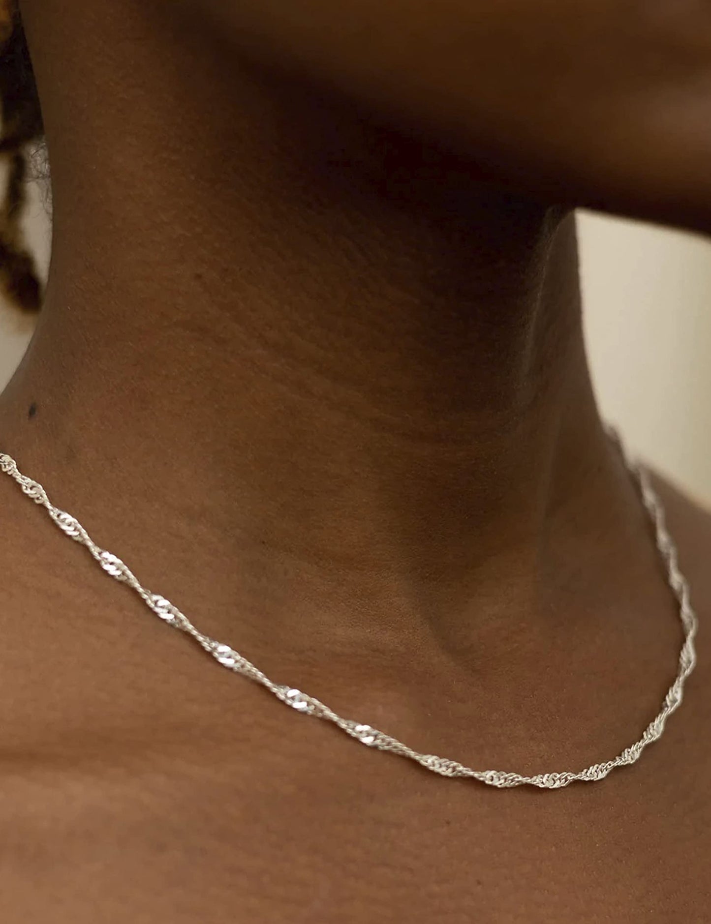Waitsoul 925 Sterling Silver Singapore Chain Lobster Clasp 2mm Necklace for Women Silver Chain 20 Inches Gifts for Her