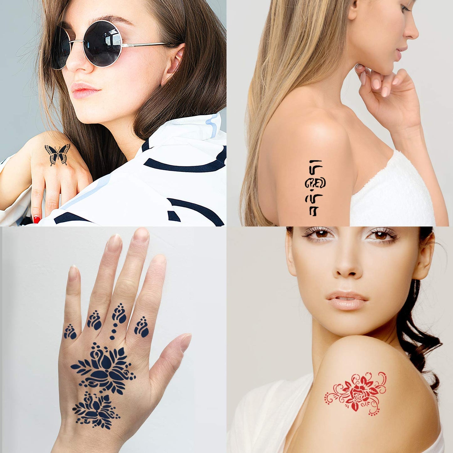 Henna Tattoo Stencils 138 PCS, 24 Sheets Airbrush Tattoo Templates,Reusable Tattoo Stencils Kit for Women Teens Girls,DIY Tattoo
