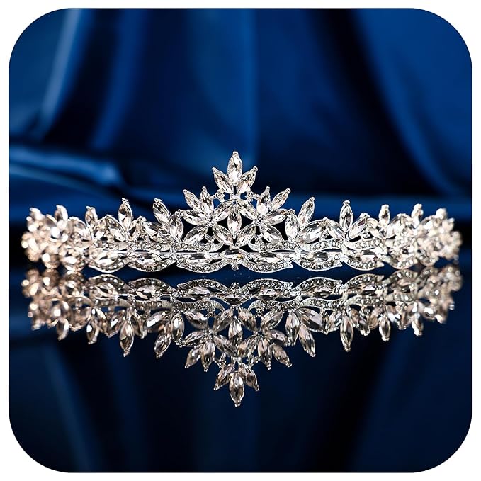 Silver Crystal Princess Queen Tiara - Bride Rhinestone Crowns Headband for Women Wedding Birthday Halloween Prom Pageant P...