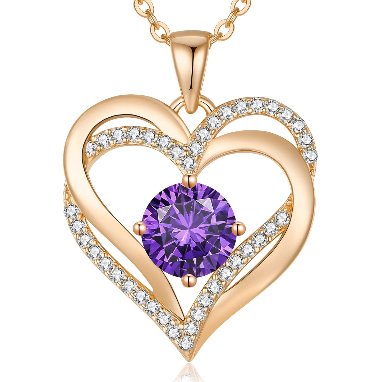 LOUISA SECRET Love Heart Birthstone Necklaces for Women 925 Sterling Silver Pendant Necklace Birthday Mother's Day Jewelry Gift