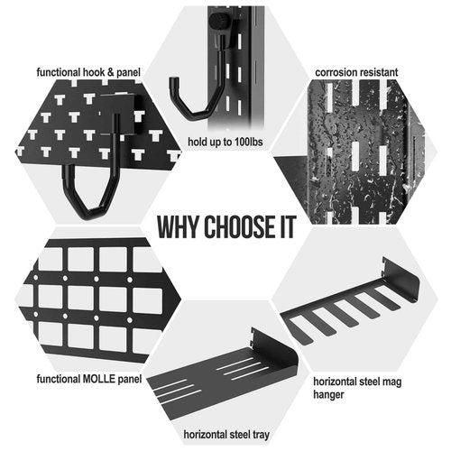 ONETIGRIS Gun Rack Wall Mount,Indoor Gun Rack for Wall with Shelf Horizontal and 1 Removable Gun Accessories Tray
