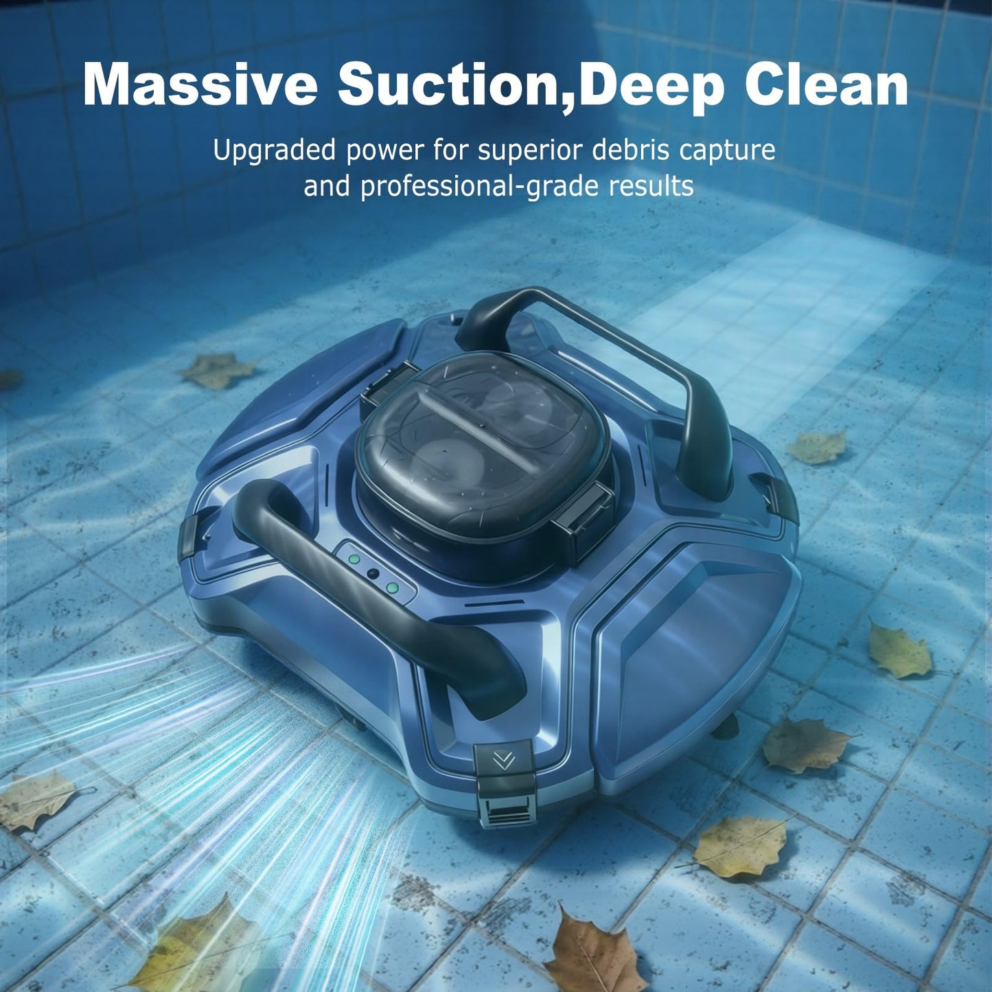Cordless Pool Vacuum for Above Ground & Inground Pools, 120 Min Runtime Robotic Pool Cleaner with Retrieval Hook, Auto-Parking, Lightweight, Ideal for Flat-Bottom Pools up to 914 sq.ft