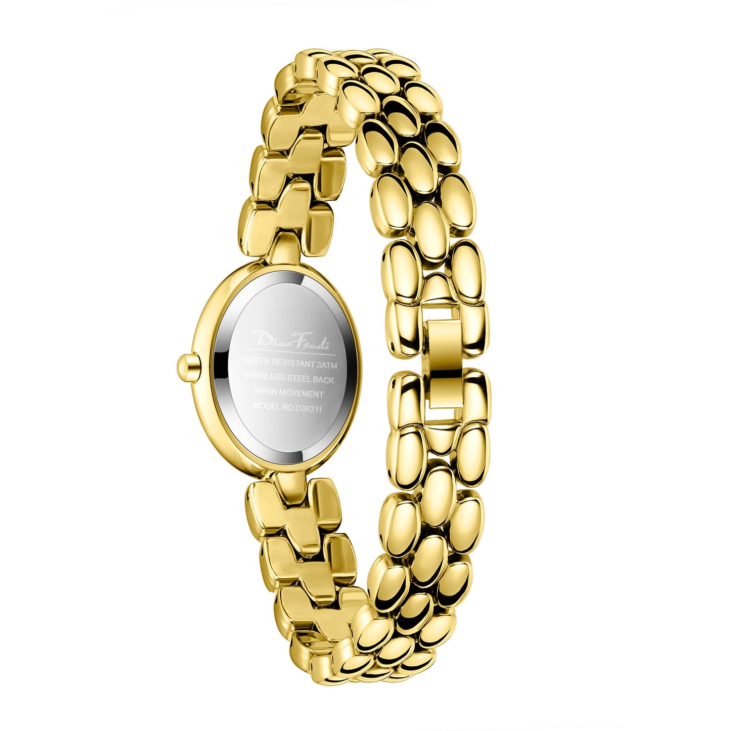 Diaofendi Women’s Gold Quartz Watch Updated Small Luxury Wristwatch with Stainless Steel Band, Stylish Casual Bracelet, and Included Tools (All Gold)