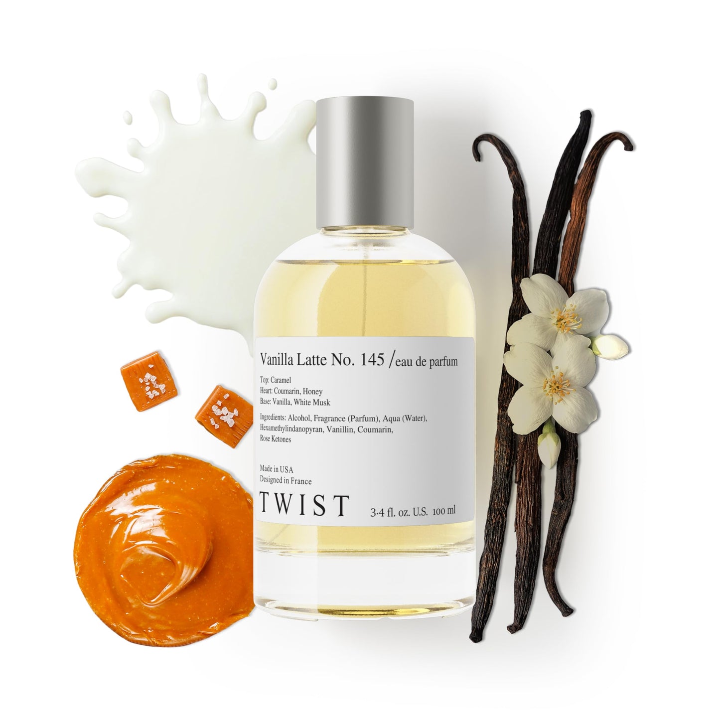 Twist Vanilla Latte No. 145 - Eau De Parfum Inspired by Giardini Di T. Bianco Latte, Long-Lasting Perfume For Women & Men, Parab