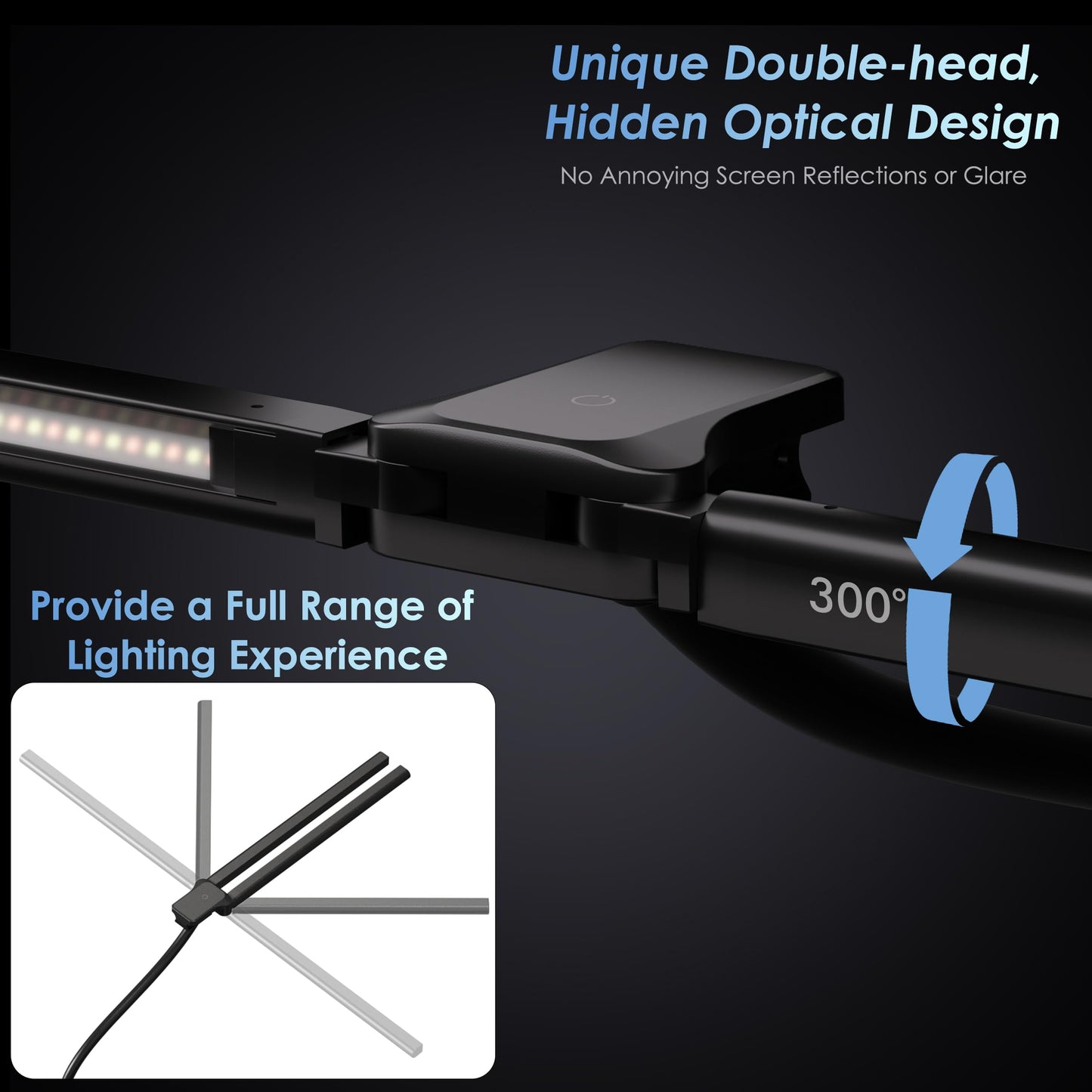 EYOCEAN Desk Lamp with Clamp, 31.5" LED Desk Lamp for Home Office, 24W Gesture Sensing Control Desk Light, Dimmable & Color Temperature, Eye-Caring Office Lamp, Brightest Architect Lamp for Screen