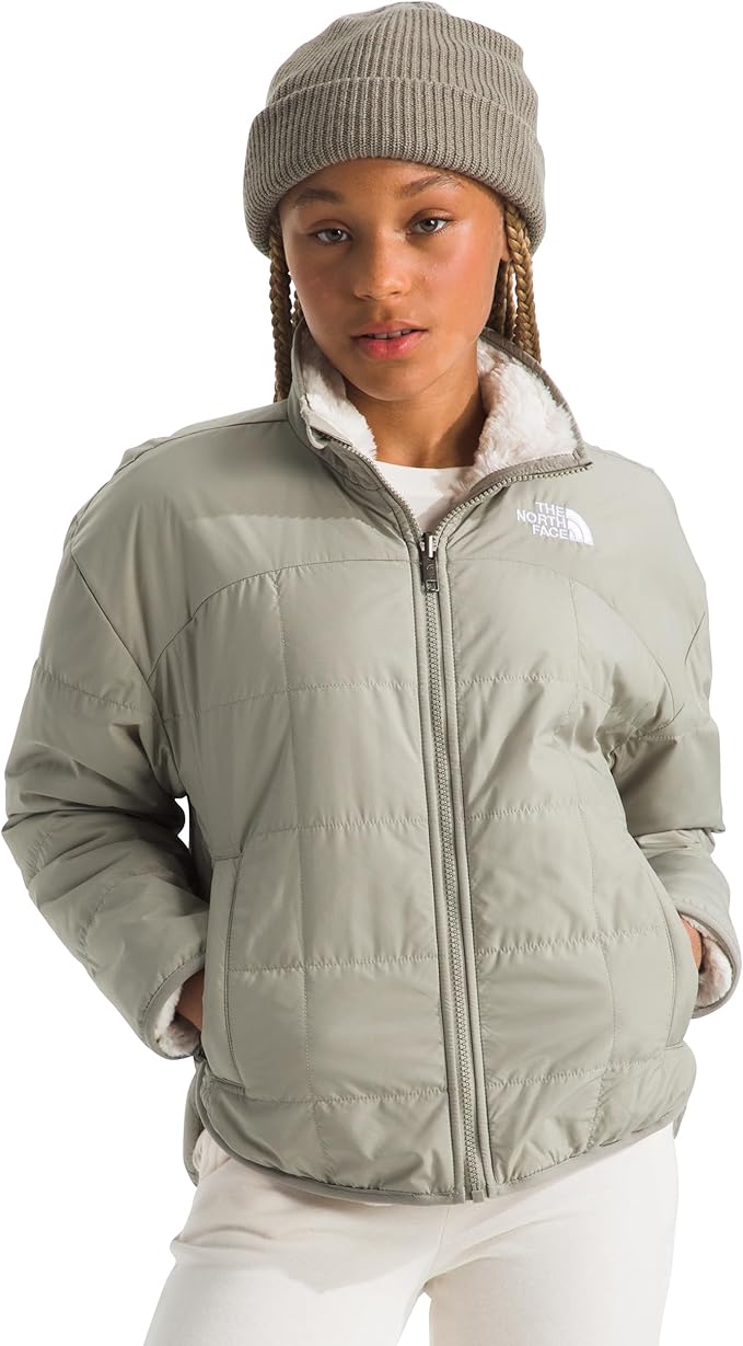 THE NORTH FACE Girls Reversible Shasta Full Zip Jacket | Puffer Coat With Synthetic Insulation, Fleece Lined, Water Repellent