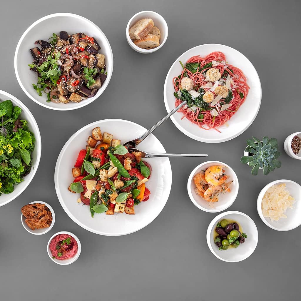 Villeroy & Boch NewMoon Medium Bowl for Soups and Crisp Salads, Premium Porcelain, White, Dishwasher Safe