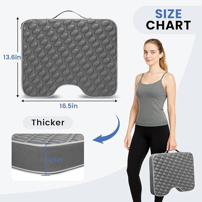 JDITVYHANO Stadium Seat Cushions 2 Pack - Portable Bleacher Cushions with 2.5-Inch Extra Thick High-Density Foam and Massage Dots, Outdoor Seat Cushions for Sports Events, Travel, Camping, Chairs