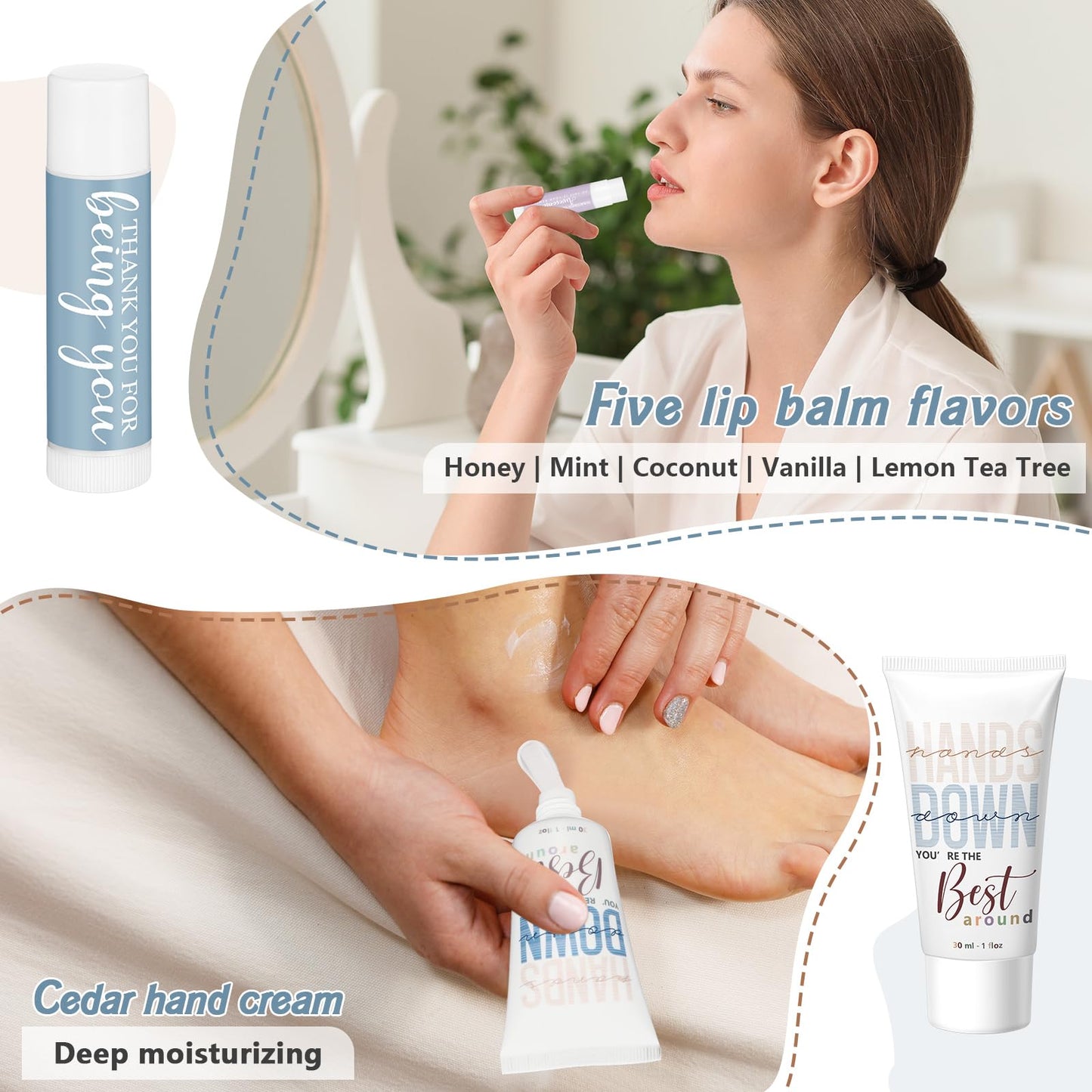 Heigble 20 Sets Back to School Teacher Appreciation Gifts Bulk Lip Balms and Hand Cream Employee Appreciation Inspirational Hand