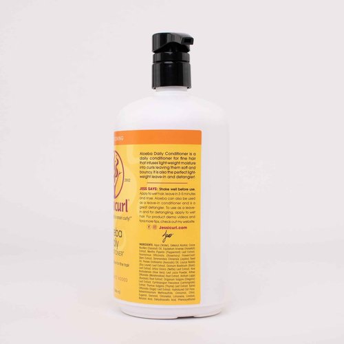 Jessicurl Aloeba Daily Conditioner for Curly Hair, No Fragrance Added, 32 Fl Oz Leave In Conditioner and Detangler for Fine Hair