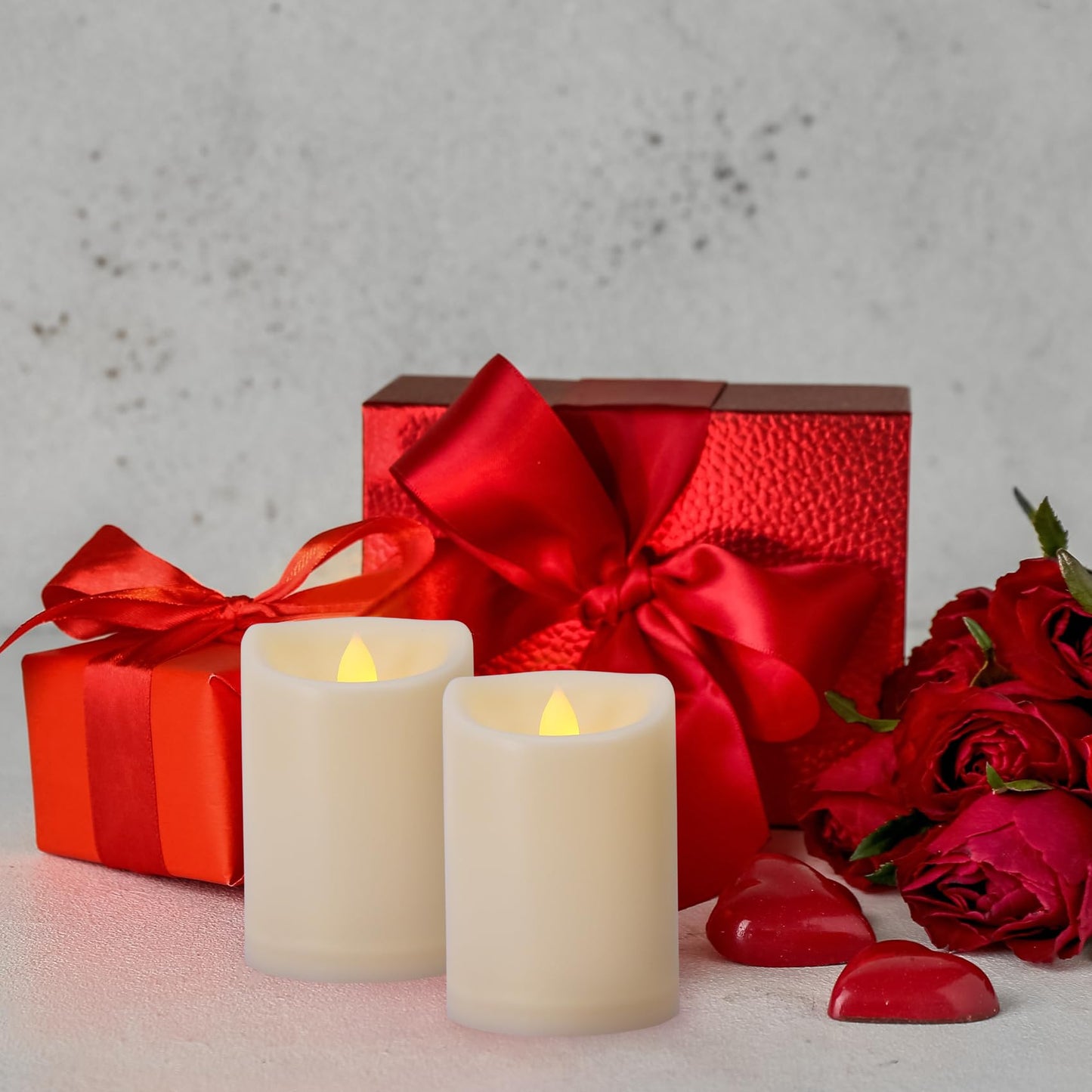 7LinRay Battery Operated Flickering Flameless Candles with Remote and Timers, 1000 Hours Waterproof Outdoor Indoor LED Pillar Flameless Candles,Ivory Plastic, D3 X H4, Set of 6
