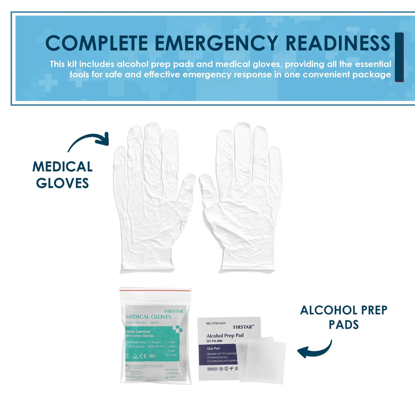 Primacare RS-6848 First Aid CPR Mask Combo Kit for Adult and Infant – Emergency Resuscitator Set with 2 Valves, Vinyl Gloves, Alcohol Prep Pads & Carrying Case Included