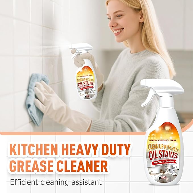 Heavy Duty Degreaser, 2025 New Kitchen Cleaner, Multipurpose Oil Stain Remover, Strong Grill Cleaner for Restaurant, Cleaning Spray for Home Chefs (3)