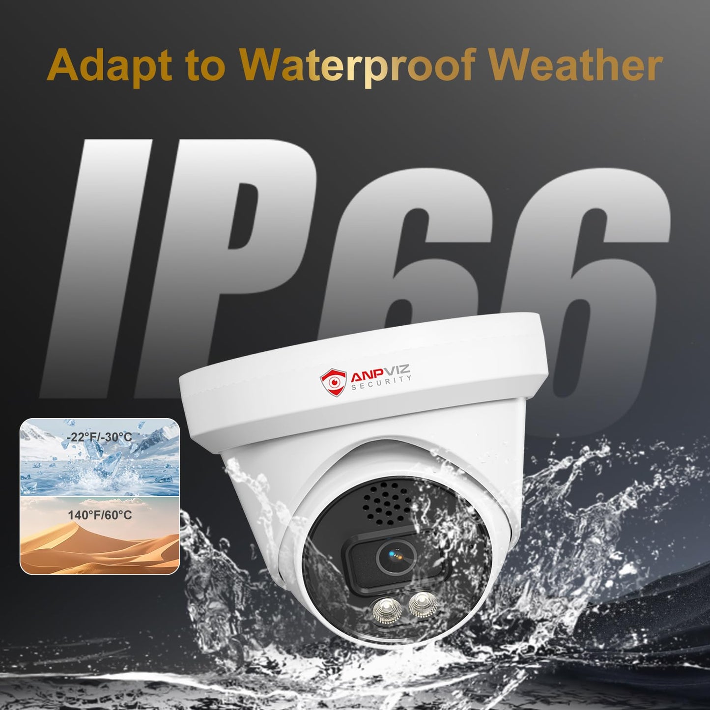 [Two Way Audio] - Anpviz 16CH 4K PoE Security Camera System, 10x 8MP Wired IP Turret Cameras Outdoor, Active Deterrent, Human Vehicle Detection, 12MP PoE NVR with 4TB HDD for Business, 0 Monthly Fees