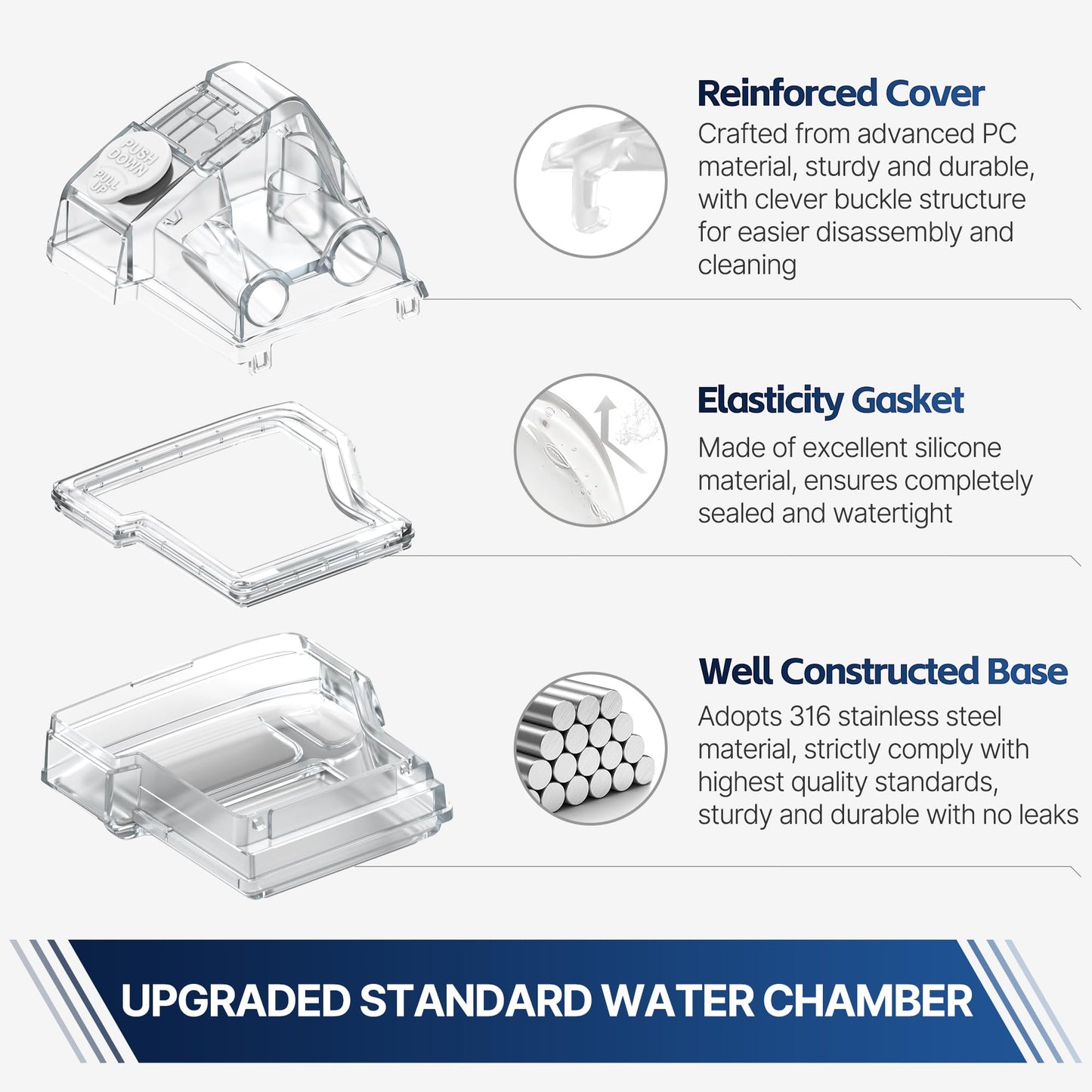 2 Packs Replacement Cleanable Water Chamber 37299 for AirSense 10 & AirCurve 10, FSA/HSA Eligible, Perfect Fit & Reliable Seal Water Tub for Durable Use, Great-Value Replacement Supplies by Everness