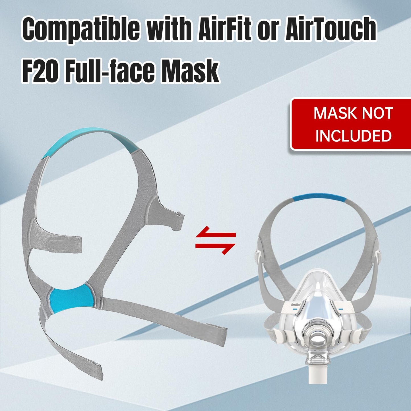 Airfit f20 Headgear, 3-Pack Replacement CPAP Mask Headgear Strap CPAP Supplies for Airfit/AirTouch F20, Large (Without Mask)