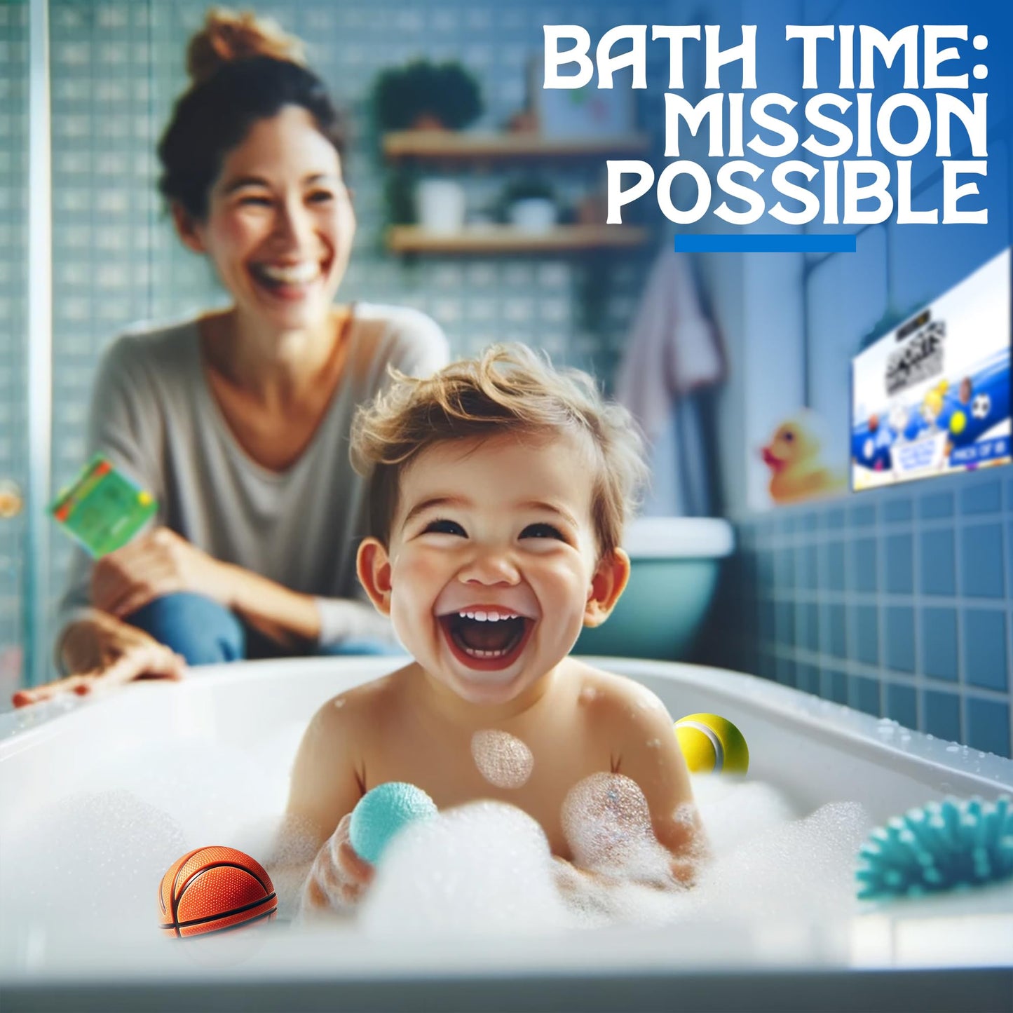 Bath Bombs with Toys Inside W/Flash Cards - Sports Bath Bombs for Kids - Gift Set of 18 Scented Organic Handmade - 2.5 oz with Natural Essential Oils - 18 Pack