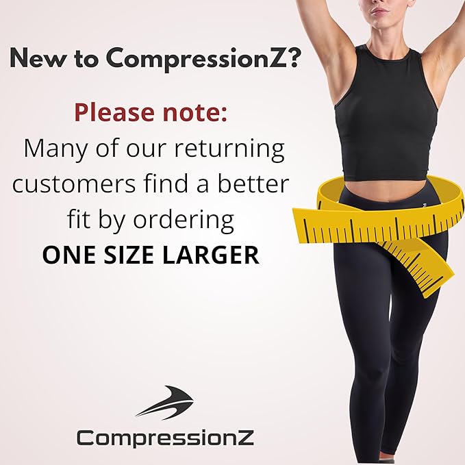CompressionZ Women's Compression Leggings High Waisted Performance Shaping Gym, Pilates, Travel, Yoga, Workout Pants