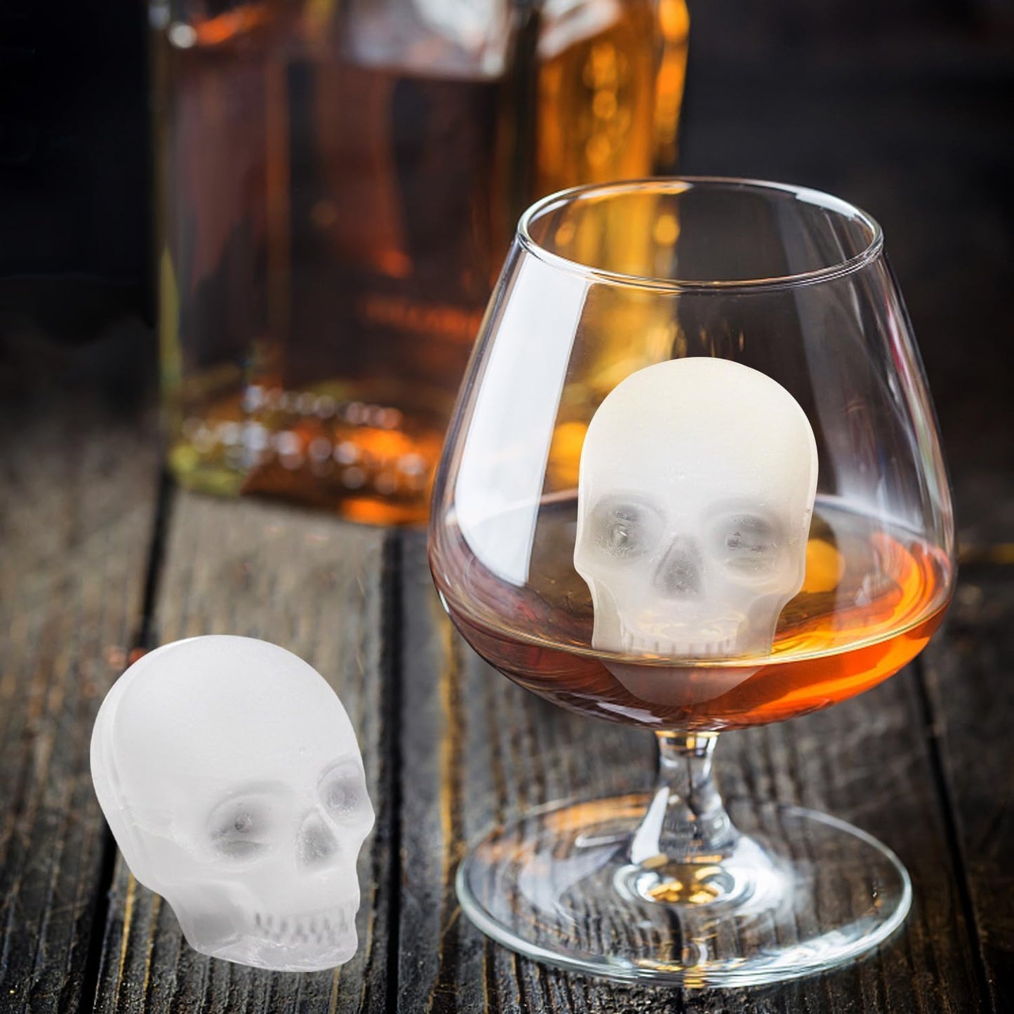 Skull Cake Pan Silicone Mold, Halloween Skull Cake Pan Silicone Mold,Suitable for Halloween birthday party ice cube baking