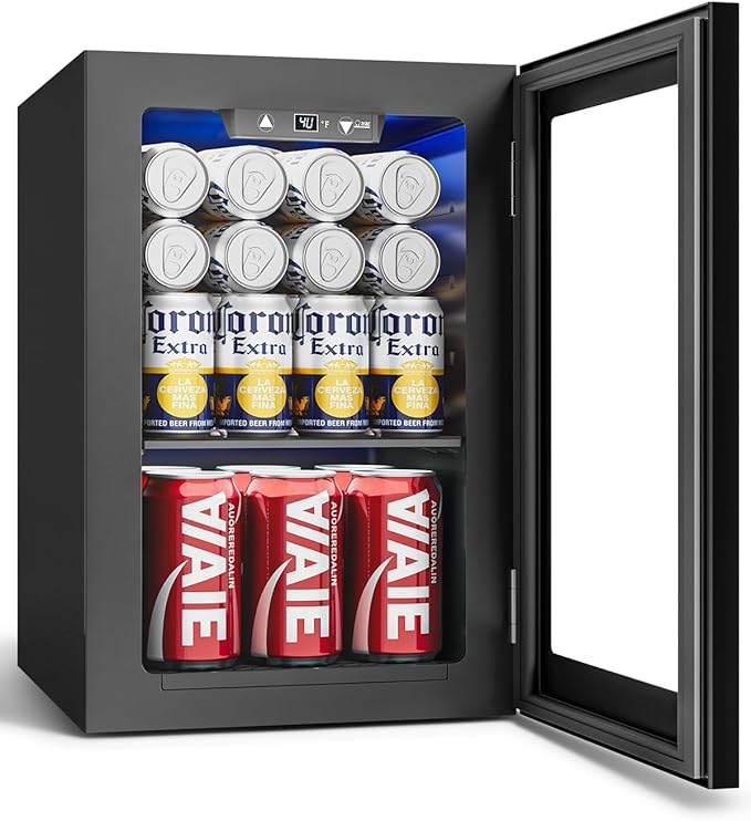Feelfunn 24 Cans Beverage Refrigerator Cooler - Mini Fridge with Digital Temperature Control, Soda Wine Beer Drink Fridge...