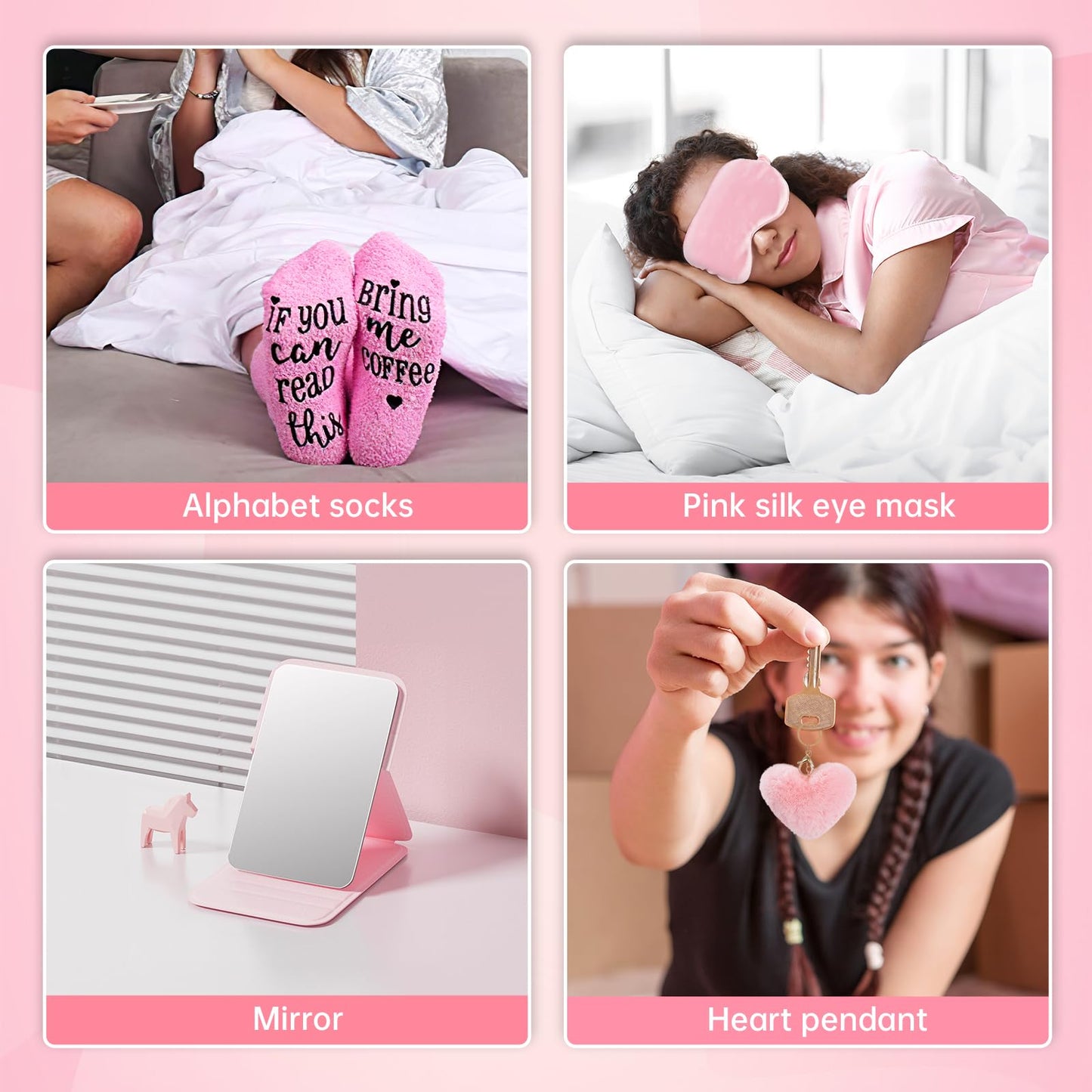 Gifts for Women, 10pcs Unique Birthday Gifts for Women, Mom, Wife, Girlfriend, Sister, Her, Best Friend,Colleague Gift Basket-Pink